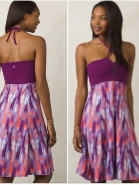 PrAna Solana Convertible Strapless Halter A line dress skirt. Size Medium